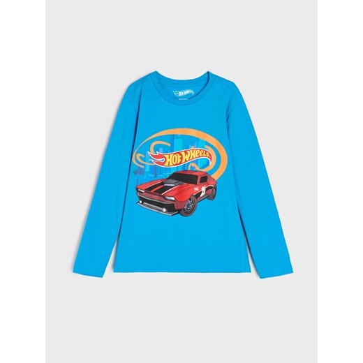 Sinsay - Bawełniana koszulka z długimi rękawami Hot Wheels - wielobarwny Sinsay 134 (8-9 l) Sinsay