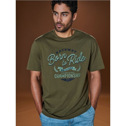 Sinsay - Koszulka - khaki ze sklepu Sinsay w kategorii T-shirty męskie - zdjęcie 184915077