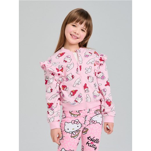 Sinsay - Bluza z ozdobnymi falbanami Hello Kitty - różowy Sinsay 104 (3-4 l) Sinsay