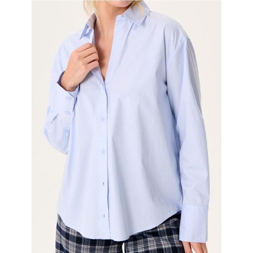 Sinsay - Bawełniania koszula oversize - błękitny ze sklepu Sinsay w kategorii Koszule damskie - zdjęcie 184915486
