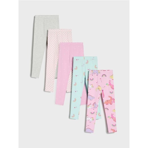 Sinsay - Wzorzyste legginsy 5 pack - wielobarwny ze sklepu Sinsay w kategorii Spodnie dziewczęce - zdjęcie 184915575