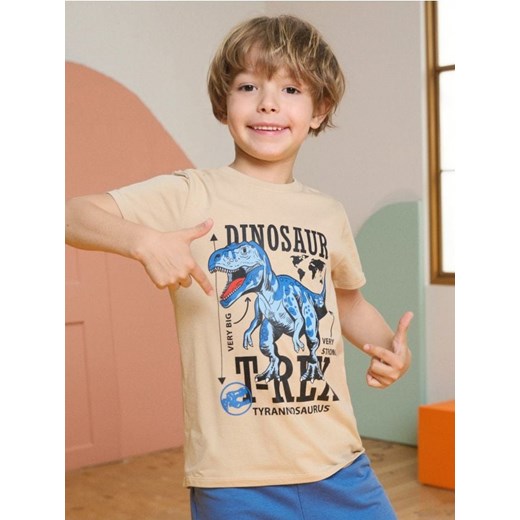 Sinsay - Koszulka z motywem dinozaura - beżowy ze sklepu Sinsay w kategorii T-shirty chłopięce - zdjęcie 184915778