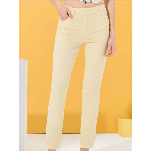 Sinsay - Spodnie straight slim - żółty ze sklepu Sinsay w kategorii Spodnie damskie - zdjęcie 184915779