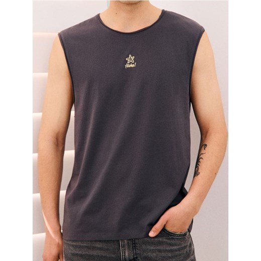 Sinsay - Tank top z nadrukiem - szary ze sklepu Sinsay w kategorii T-shirty męskie - zdjęcie 184915797