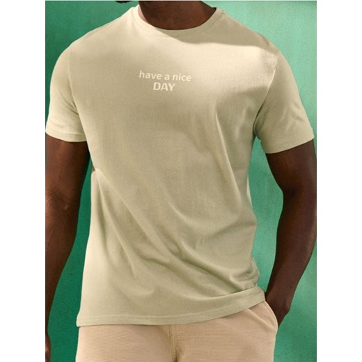 Sinsay - Koszulka z napisem - zielony ze sklepu Sinsay w kategorii T-shirty męskie - zdjęcie 184915956