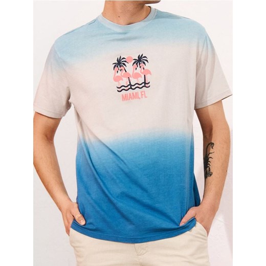 Sinsay - Koszulka ombre - kremowy ze sklepu Sinsay w kategorii T-shirty męskie - zdjęcie 184915959
