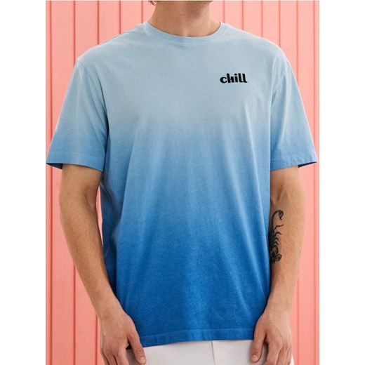 Sinsay - Koszulka ombre z nadrukiem na plecach - Inny ze sklepu Sinsay w kategorii T-shirty męskie - zdjęcie 184915966