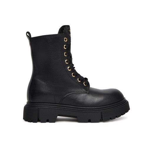 Trapery Elisabetta Franchi Lace-Up Bootie F4A5-E0411-1251 D Czarny ze sklepu eobuwie.pl w kategorii Buty zimowe dziecięce - zdjęcie 184916486