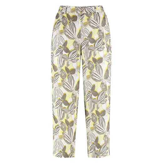 Gerry Weber Lniane spodnie w kolorze biało-szaro-żółtym ze sklepu Limango Polska w kategorii Spodnie damskie - zdjęcie 184918026