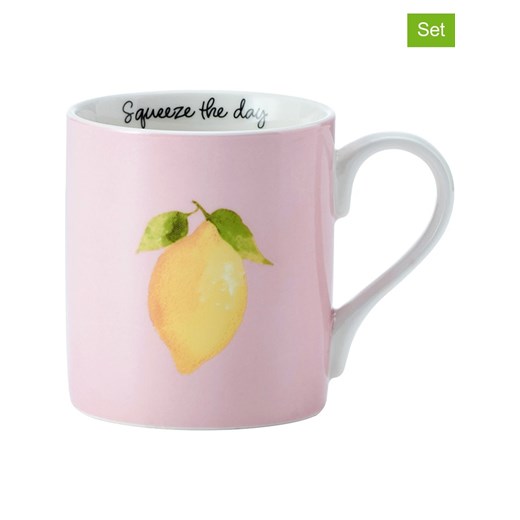 Mikasa Kubki (2 szt.) &quot;Lemon&quot; w kolorze jasnoróżowo-żółtym - 280 ml ze sklepu Limango Polska w kategorii Naczynia - zdjęcie 184918425