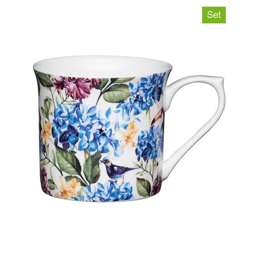 Mikasa Kubki (2 szt.) &quot;Country Floral&quot; w kolorze niebiesko-żółtym - 300 ml ze sklepu Limango Polska w kategorii Dzbanki i zaparzacze - zdjęcie 184918448