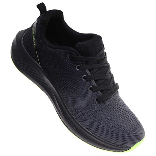 Sznurowane męskie szare buty sportowe /E10-1 18003 GF483/ ze sklepu Pantofelek24.pl w kategorii Buty sportowe męskie - zdjęcie 184918949