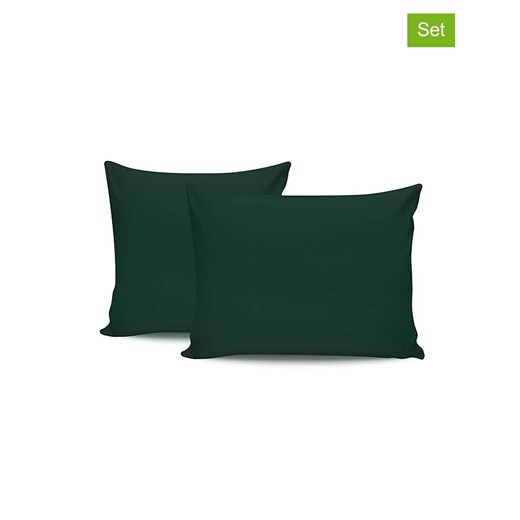 MIX&amp;MATCH Poszewki renforcè (2 szt.) w kolorze ciemnozielonym na poduszkę ze sklepu Limango Polska w kategorii Poduszki dekoracyjne - zdjęcie 184919205