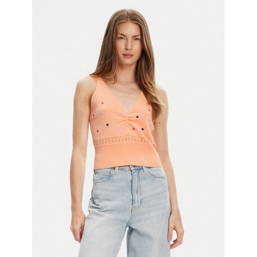 United Colors Of Benetton Top 10C1EH01A Pomarańczowy Regular Fit ze sklepu MODIVO w kategorii Bluzki damskie - zdjęcie 184920318