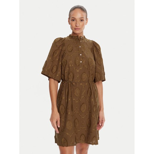 Bruuns Bazaar Sukienka koszulowa Canterbury Imilia BBW4504 Brązowy Straight Fit ze sklepu MODIVO w kategorii Sukienki - zdjęcie 184920996