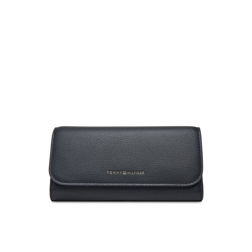 Duży Portfel Damski Tommy Hilfiger Th Flag Lrg Flap AW0AW17734 Granatowy ze sklepu eobuwie.pl w kategorii Portfele damskie - zdjęcie 184921475