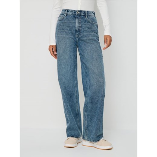 Sinsay - Jeansy wide leg - niebieski Sinsay 36 wyprzedaż Sinsay