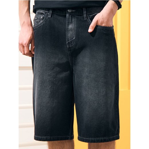 Sinsay - Szorty jeansowe o kroju baggy - czarny Sinsay 30 promocyjna cena Sinsay