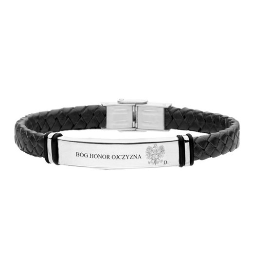 Skórzana bransoletka z motywem patriotycznym orzeł biały i personalizowany grawer ze sklepu manoki.pl w kategorii Bransoletki - zdjęcie 184924237