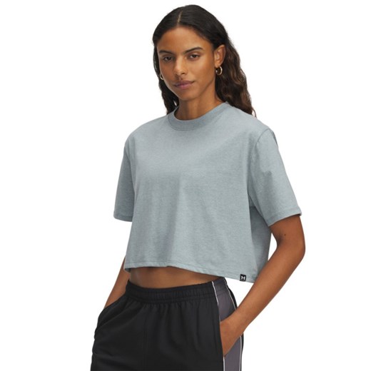 Damski t-shirt crop-top Under Armour UA Rival SS - niebieski ze sklepu Sportstylestory.com w kategorii Bluzki damskie - zdjęcie 184924638