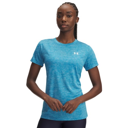 Damska koszulka treningowa Under Armour Tech SSC- Twist - niebieska ze sklepu Sportstylestory.com w kategorii Bluzki damskie - zdjęcie 184924689