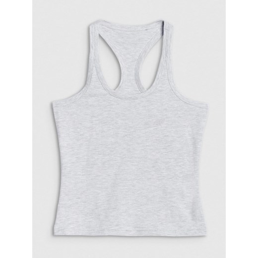 Damski top basic 4F 4FWMM00TSLEF124 - szary ze sklepu Sportstylestory.com w kategorii Bluzki damskie - zdjęcie 184924699