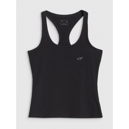 Damski top basic 4F 4FWMM00TSLEF124 - czarny ze sklepu Sportstylestory.com w kategorii Bluzki damskie - zdjęcie 184924706