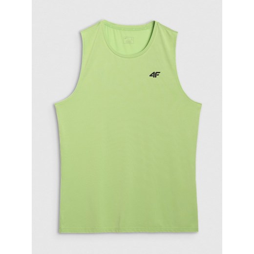 Męski tank top treningowy 4F 4FWAW25TFSLM574 - zielony ze sklepu Sportstylestory.com w kategorii T-shirty męskie - zdjęcie 184924737