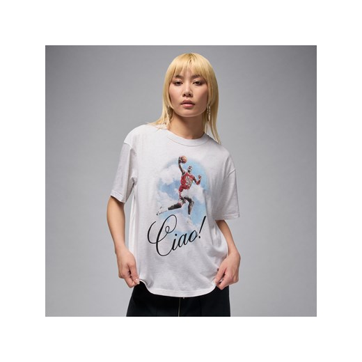 Damski T-shirt z nadrukiem Jordan Flight - Brązowy ze sklepu Nike poland w kategorii Bluzki damskie - zdjęcie 184925357