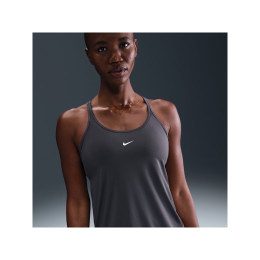 Damska koszulka bez rękawów wzmocniona paseczkami Dri-FIT Nike One Classic - Szary ze sklepu Nike poland w kategorii Bluzki damskie - zdjęcie 184925389