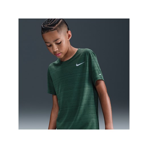 Koszulka treningowa dla dużych dzieci (chłopców) Nike Dri-FIT Miler - Zieleń ze sklepu Nike poland w kategorii T-shirty chłopięce - zdjęcie 184925466