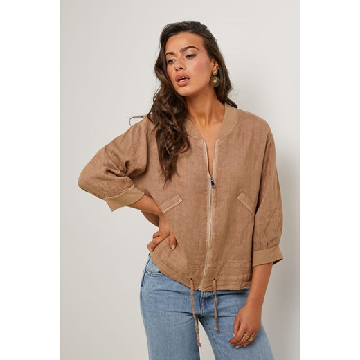 Le Monde du Lin Lniana kurtka w kolorze jasnobrązowym Le Monde Du Lin 36/38 okazja Limango Polska