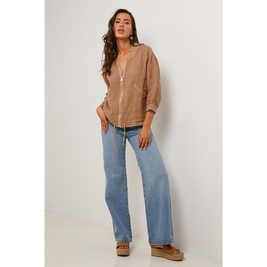 Le Monde du Lin Lniana kurtka w kolorze jasnobrązowym Le Monde Du Lin 36/38 Limango Polska promocja