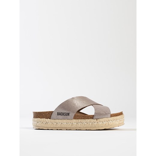 BACKSUN Klapki &quot;Milano&quot; w kolorze szarym 39 promocyjna cena Limango Polska