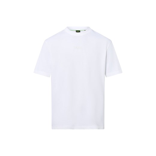 BOSS Green Koszulka męska - Tee Mężczyźni Bawełna écru jednolity ze sklepu vangraaf w kategorii T-shirty męskie - zdjęcie 184928935