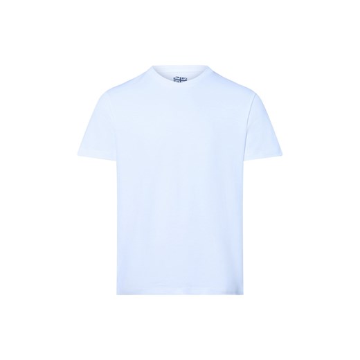 Finshley & Harding London Koszulka męska - Oscar Mężczyźni Bawełna biały jednolity ze sklepu vangraaf w kategorii T-shirty męskie - zdjęcie 184928946