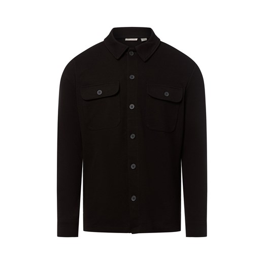 Only&Sons Bluza męska - ONSNewkodyl Mężczyźni Sztuczne włókno czarny jednolity ze sklepu vangraaf w kategorii Koszule męskie - zdjęcie 184928959