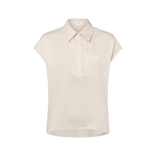 Opus Bluzka damska - Fajora Kobiety Bawełna beżowy jednolity ze sklepu vangraaf w kategorii Bluzki damskie - zdjęcie 184929008