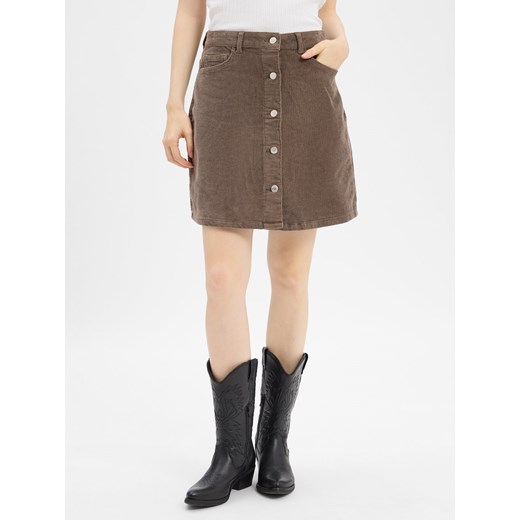 Noisy May Damska spódniczka mini - NMRonnie Kobiety Bawełna taupe wypukły wzór tkaniny ze sklepu vangraaf w kategorii Spódnice - zdjęcie 184929048