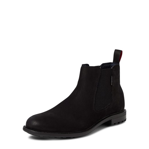 Bugatti Męskie skórzane buty za kostkę Mężczyźni skóra czarny jednolity ze sklepu vangraaf w kategorii Buty zimowe męskie - zdjęcie 184929058