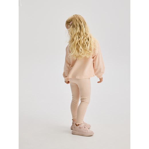 Reserved - Prążkowane legginsy - pastelowy róż Reserved 104 (3-4 lata) Reserved