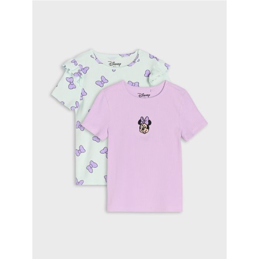 Sinsay - Koszulki z prążkowanej dzianiny 2 pack Minnie Mouse - fioletowy ze sklepu Sinsay w kategorii Bluzki dziewczęce - zdjęcie 184934286