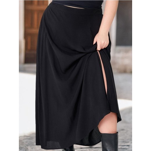 Sinsay - Spódnica midi PLUS SIZE - czarny Sinsay 4XL okazja Sinsay
