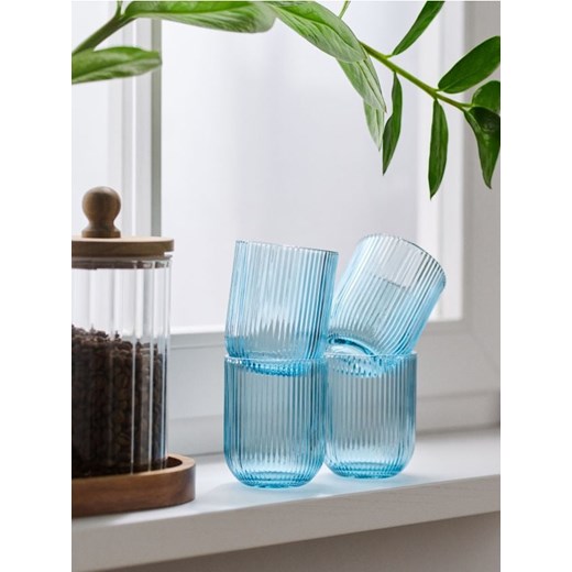 Sinsay - Ryflowane szklanki 4 pack - niebieski ze sklepu Sinsay w kategorii Dom - zdjęcie 184934359
