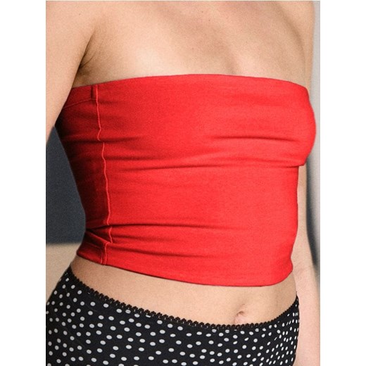 Sinsay - Top typu bandeau w stylu basic - koralowy ze sklepu Sinsay w kategorii Bluzki damskie - zdjęcie 184934365