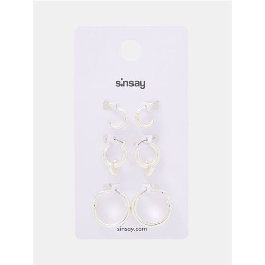 Sinsay - Kolczyki 3 pack - srebrny ze sklepu Sinsay w kategorii Kolczyki - zdjęcie 184934436