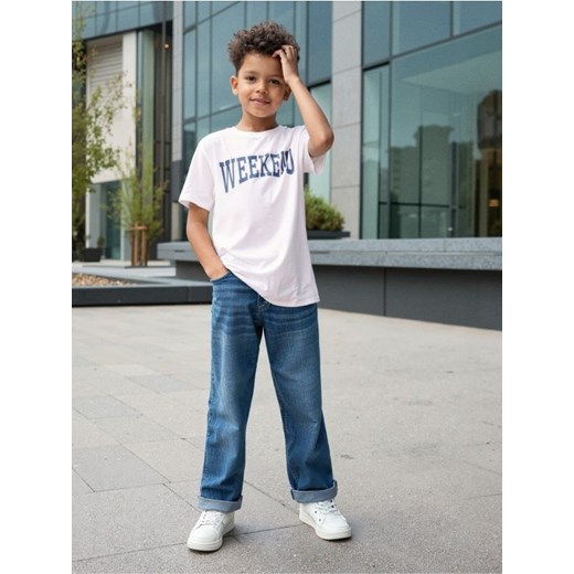 Sinsay - Koszulka z napisem - biały ze sklepu Sinsay w kategorii T-shirty chłopięce - zdjęcie 184934526
