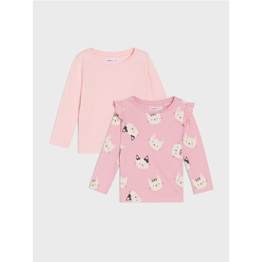 Sinsay - Koszulki z długim rękawem 2 pack - różowy - id: 7541Z-30X - marki Sinsay - 184934589 Sinsay - Koszulki z długim rękawem 2 pack - różowy ze sklepu Sinsay w kategorii Kaftaniki i bluzki - zdjęcie 184934589