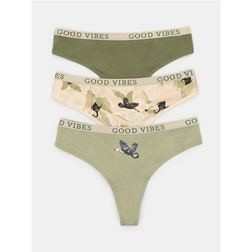 Sinsay - Stringi 3 pack - wielobarwny Sinsay L okazja Sinsay