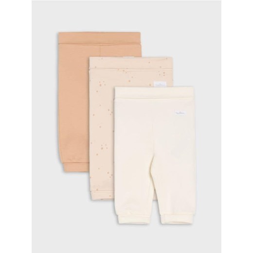 Sinsay - Bawełniane spodnie 3 pack - kremowy ze sklepu Sinsay w kategorii Odzież dla niemowląt - zdjęcie 184934726